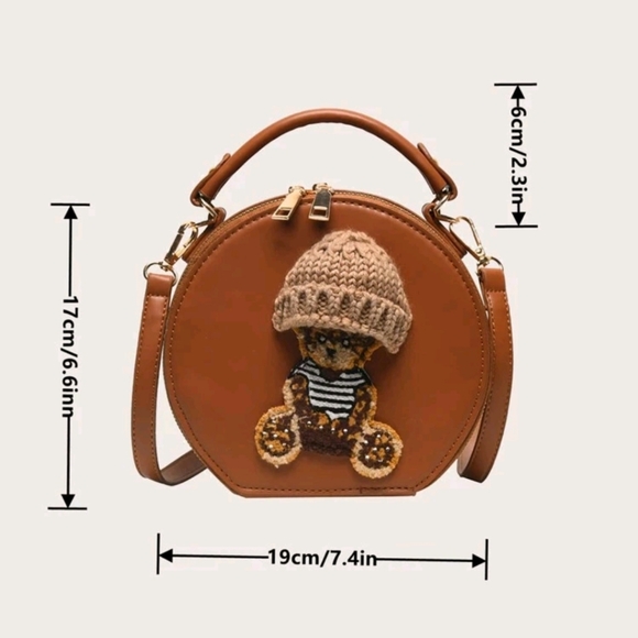 3D Cartoon Double Zipper Circle Bag - Picture 8 of 8